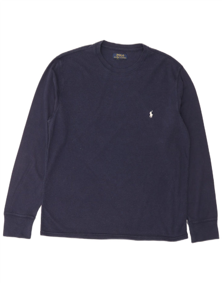 Koszulka męska Polo Ralph Lauren z długim rękawem, średnia, granatowa