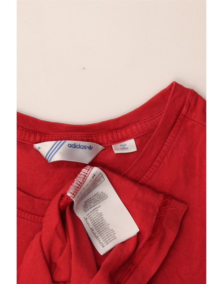 Damska koszulka z grafiką ADIDAS Top IT 38, mała, czerwona bawełniana
