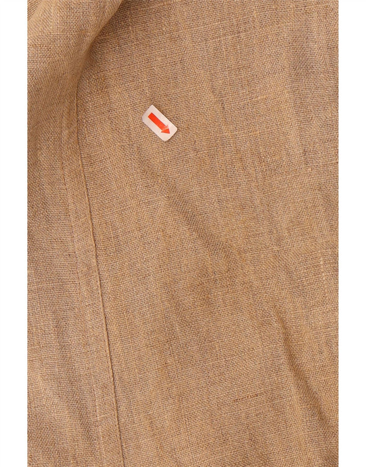 MILESTONE Mens Bomber Jacket IT 56 3XL Beige Striped Linen Vintage Milestone and Second-Hand Milestone from Messina Hembry 