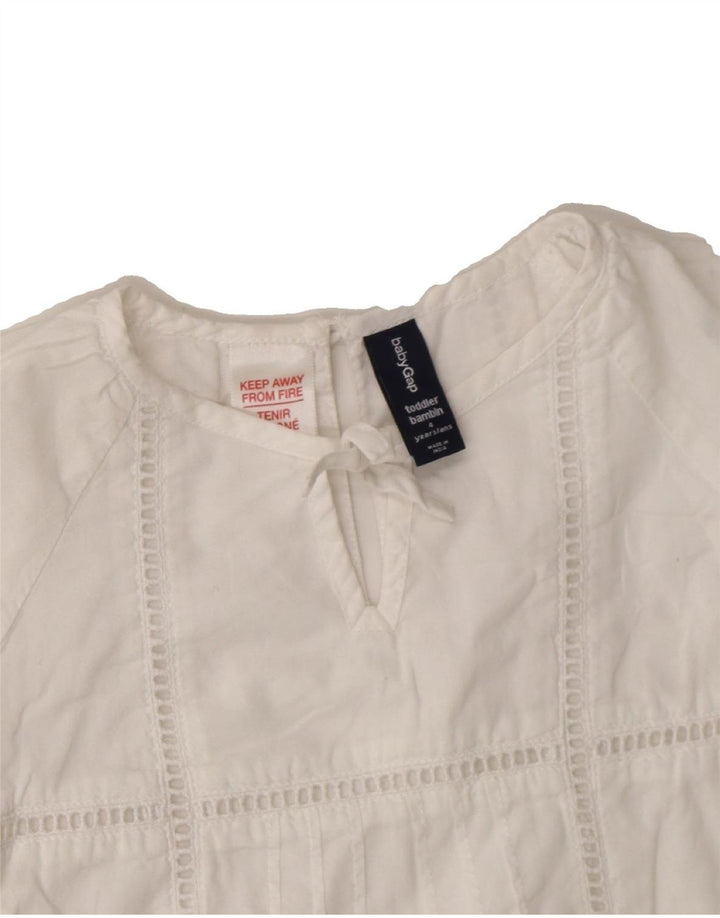 GAP Girls Long Sleeve Blouse Top 3-4 Years White Cotton Vintage Gap and Second-Hand Gap from Messina Hembry 
