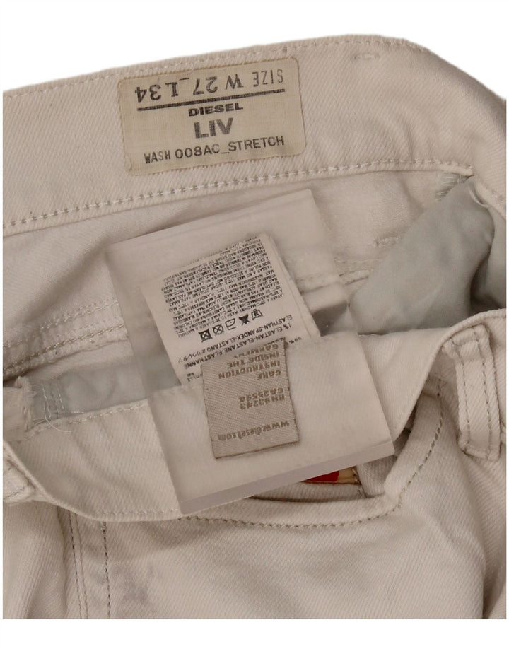 DIESEL Damskie Liv Slim Straight Jeans W27 L24 Biała bawełna