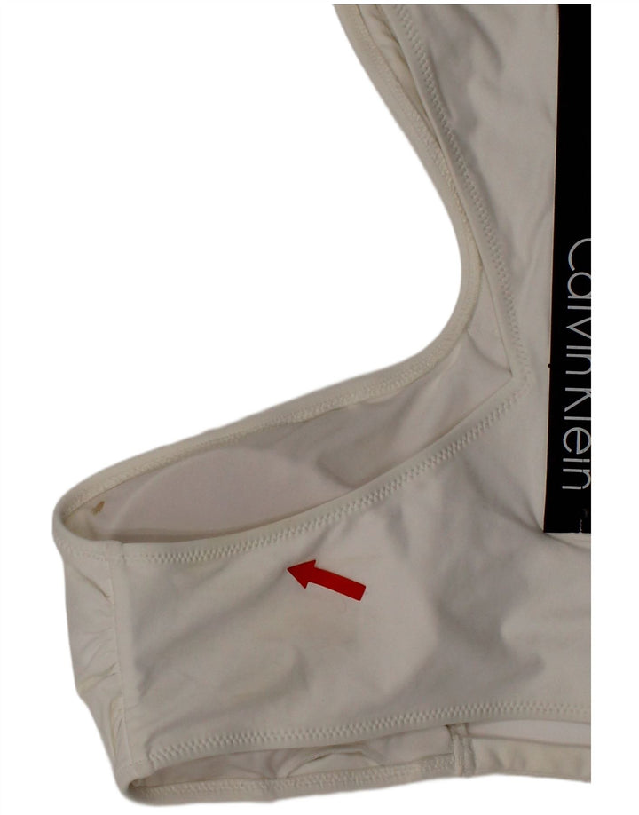 Damskie stroje kąpielowe Calvin Klein z grafiką, duże, białe, poliestrowe