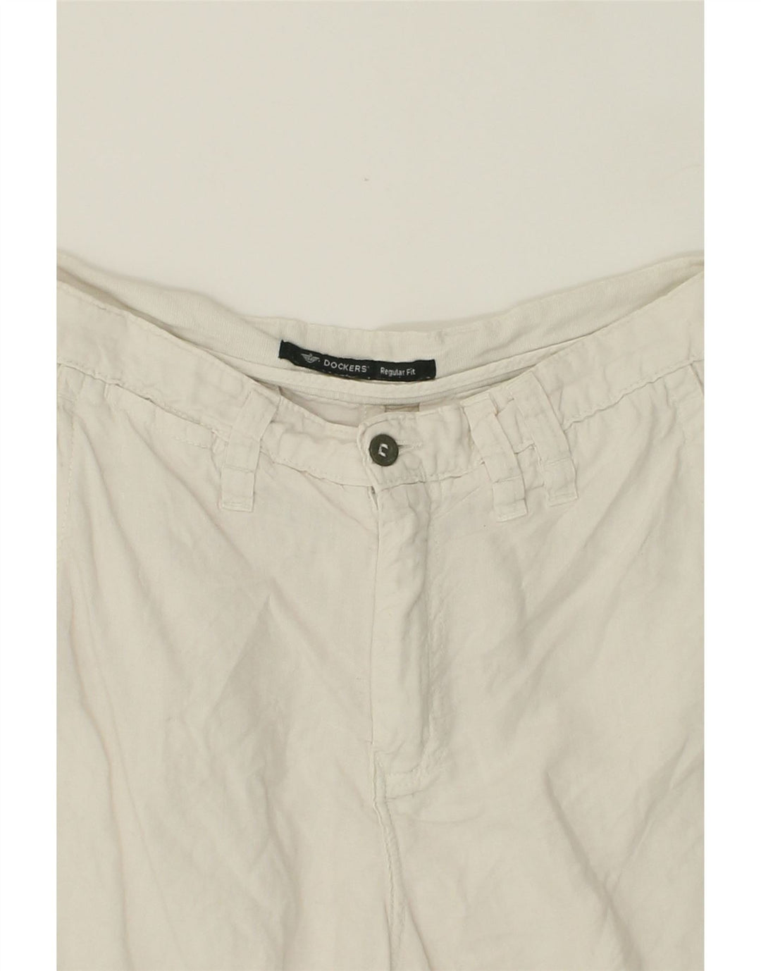 DOCKERS Mens Chino Shorts W31 Medium White Linen Vintage Dockers and Second-Hand Dockers from Messina Hembry 