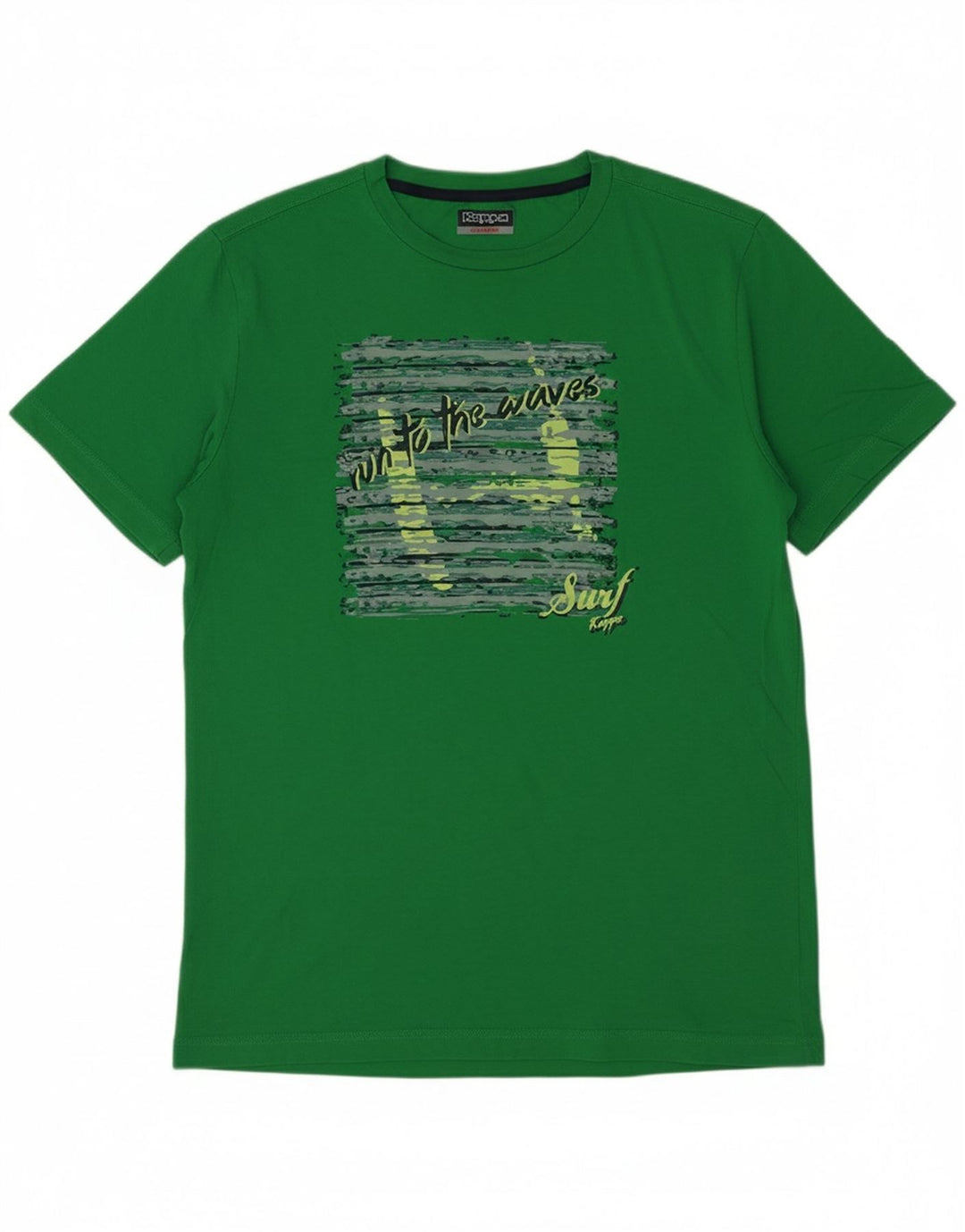 KAPPA Mens Graphic T-Shirt Top Large Green Cotton