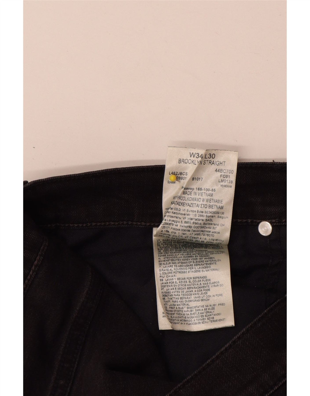 Męskie jeansy Lee Brooklyn Straight W34 L30, czarne, bawełniane