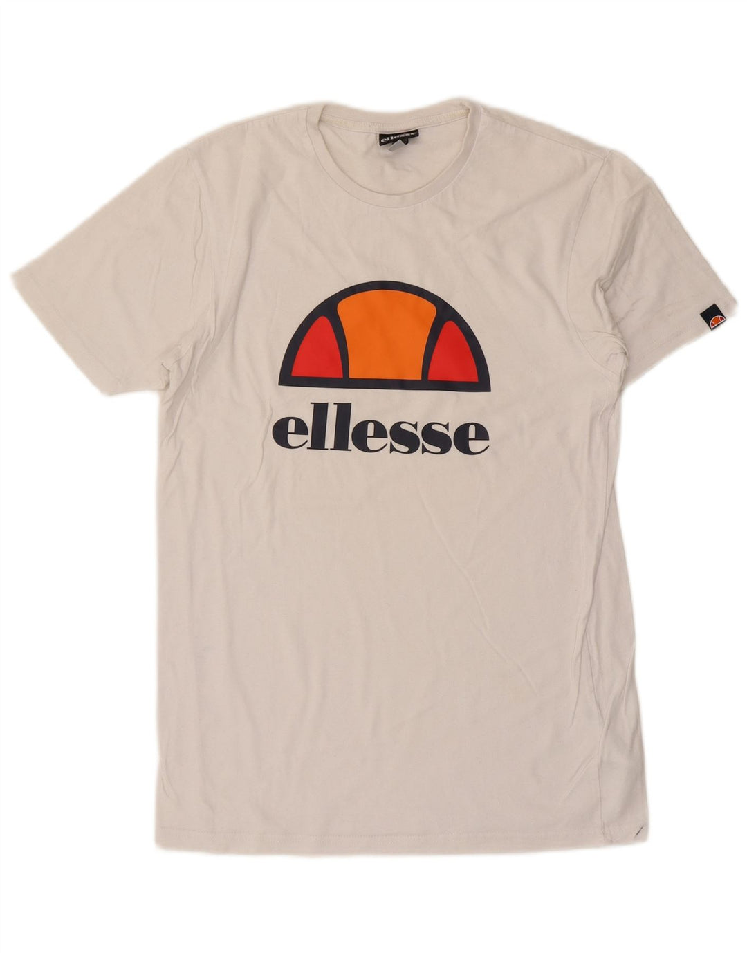 ELLESSE Mens Graphic T-Shirt Top Small White Cotton