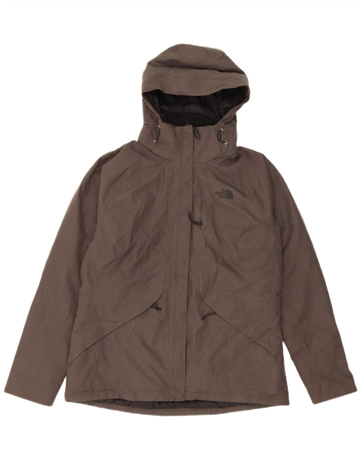 Damska kurtka wiatrówka z kapturem The North Face UK 16, duża, szara, z poliestru