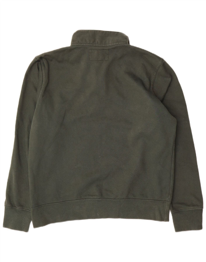 Męski sweter Jack Wills o klasycznym kroju i zapinanym na zamek, średniej wielkości bawełna khaki