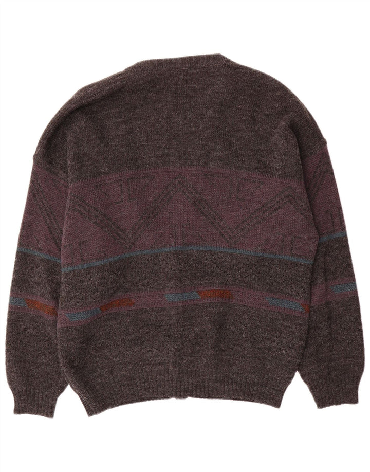 Męski sweter rozpinany Angelo Litrico EU 48/50 Średni szary geometryczny akryl