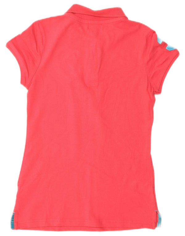 US Polo Assn. Damska graficzna koszulka polo UK 8 Small Red Cotton