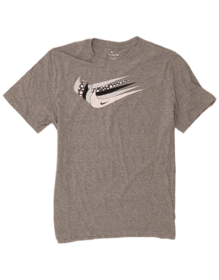 Męski T-shirt z grafiką Nike, duży, szary, bawełniany w cętki
