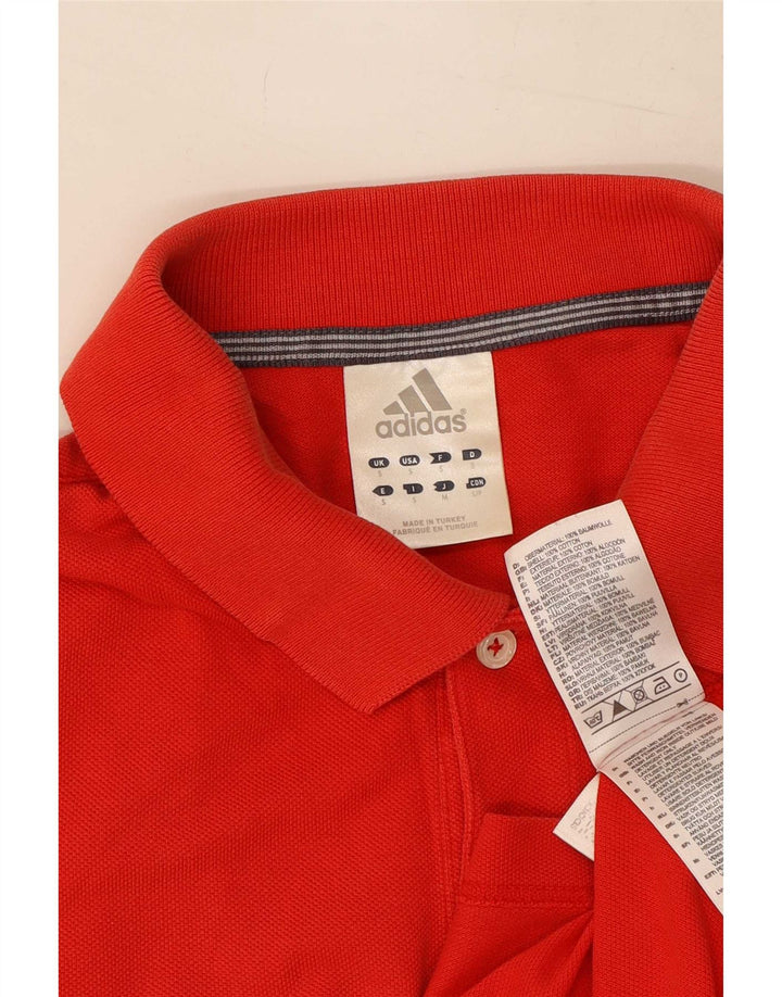 Męska koszulka polo Adidas, mała, czerwona, bawełniana