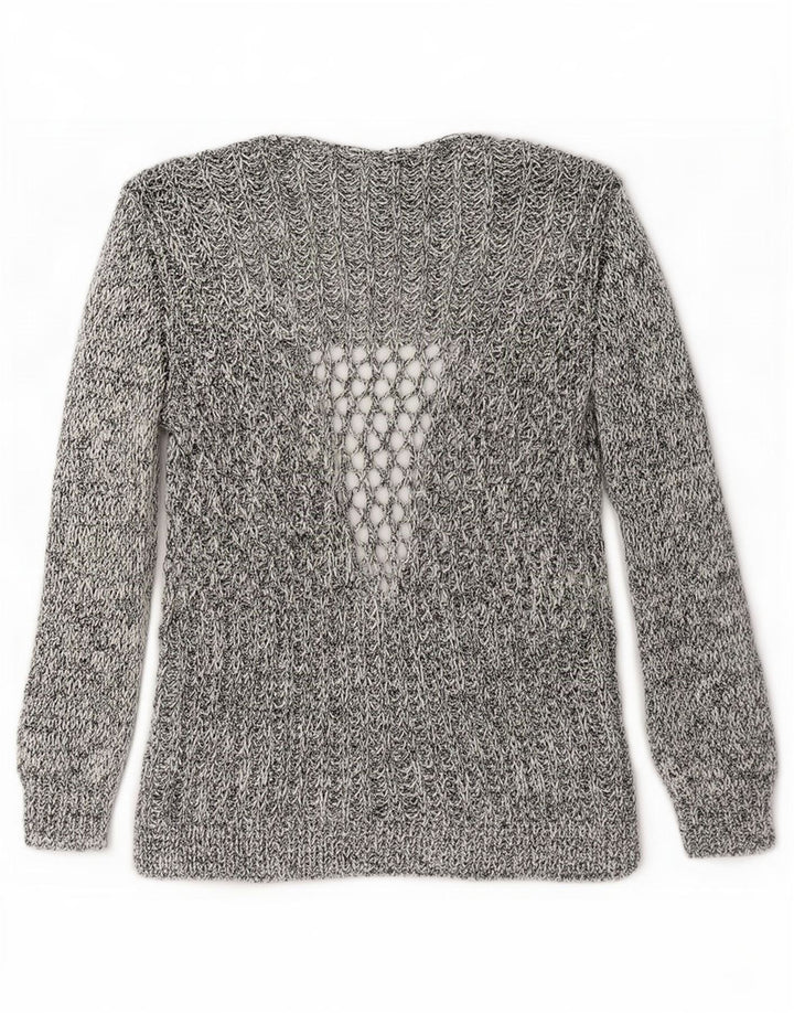 Sweter damski Zara z otwartym kardiganem UK 12, średni szary, nakrapiany