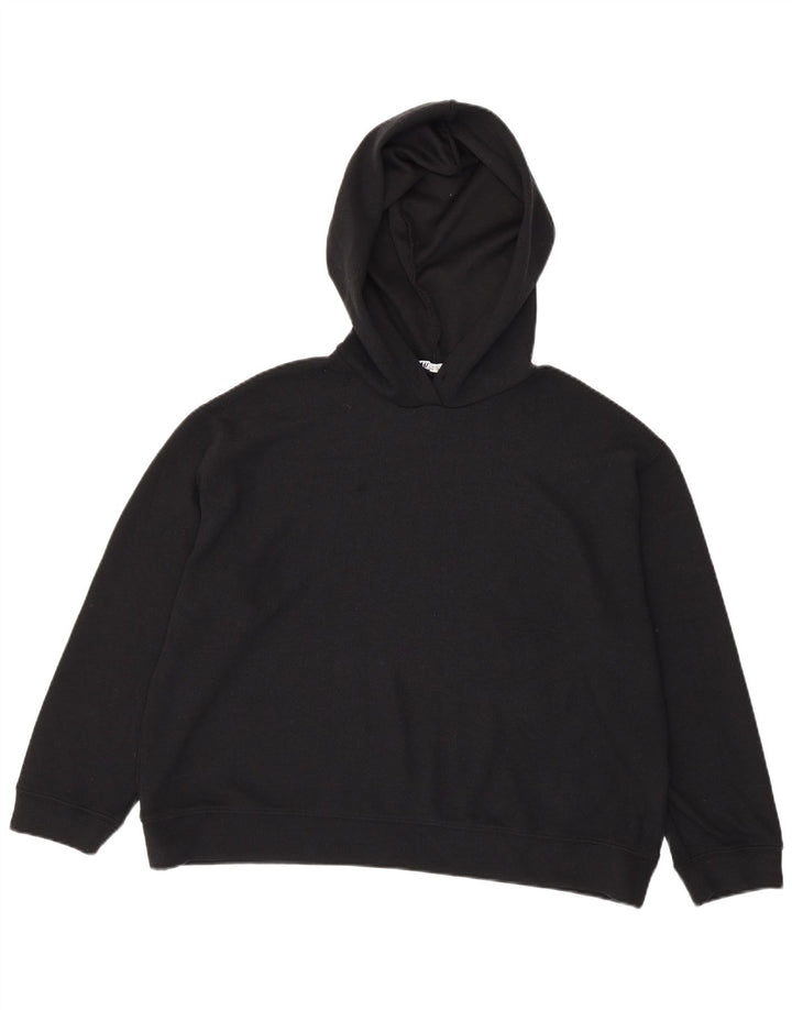 Damski sweter oversize z kapturem Zara UK 16, duży, czarny poliester