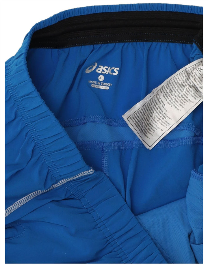 Męskie spodnie dresowe Asics Italia z grafiką XL, niebieskie, poliestrowe