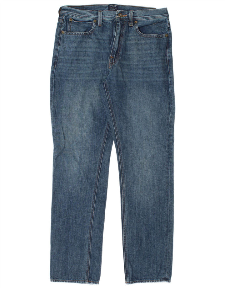 J. CREW Męskie proste dżinsy Sutton W30 L30 Niebieska bawełna