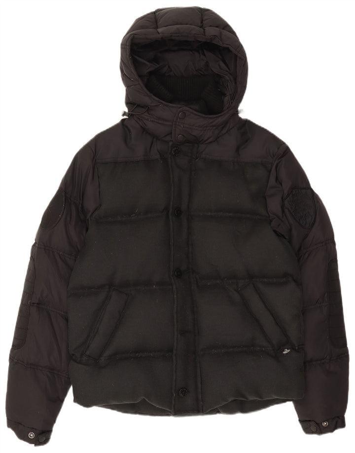 Męska ocieplana kurtka z kapturem Scotch & Soda UK 38 Średni czarny nylon