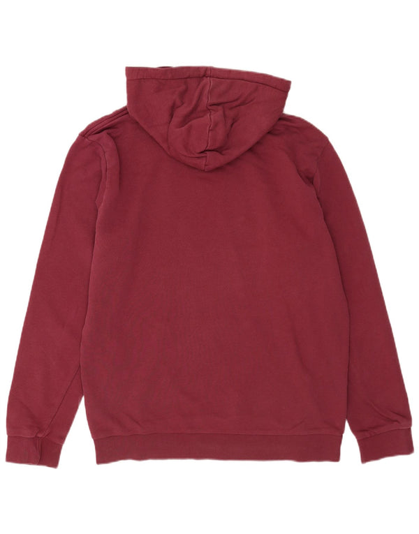 Adidas Mens Graphic Hoodie Jumper Medium Burgundy Cotton