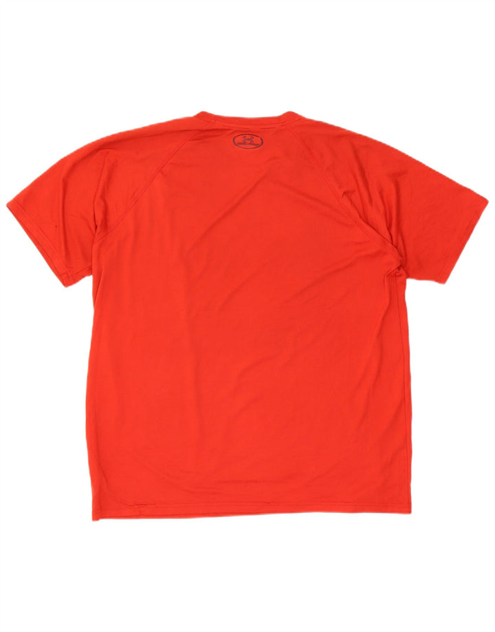 Męski T-shirt z grafiką Under Armour Heat Gear, duży, czerwony, poliestrowy