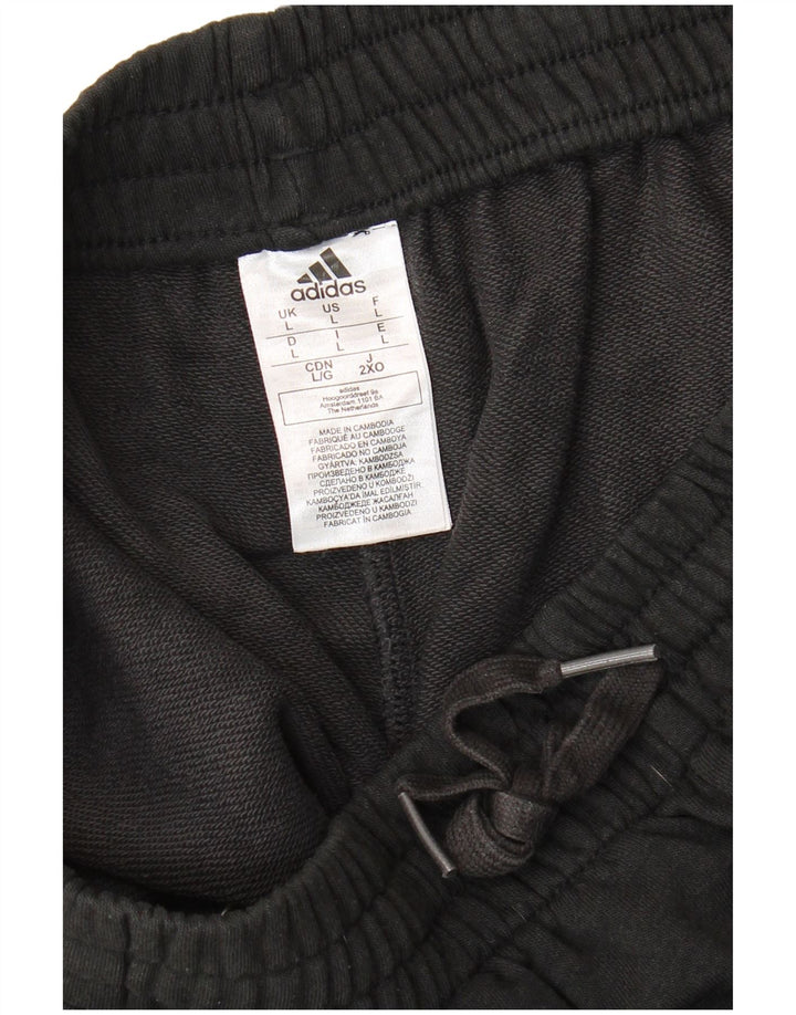 Męskie spodenki sportowe Adidas, duże, czarne, bawełniane