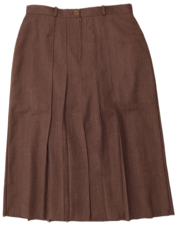 St. Bernard Damska plisowana spódnica midi UK 20 2XL W34 Brązowa wełna