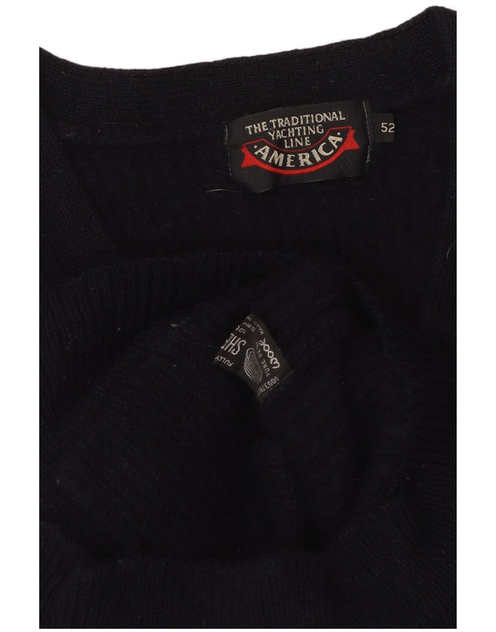 Sweter damski AMERICA IT 52 2XL granatowy wełniany