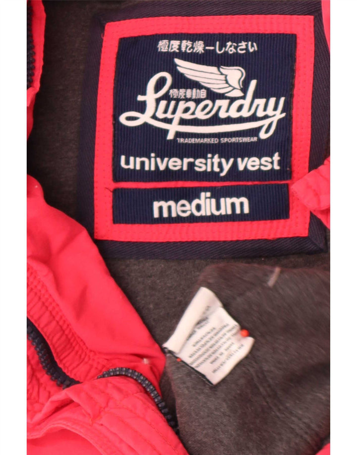 Damska wyściełana kamizelka Superdry UK 14, średnia czerwona, bawełniana