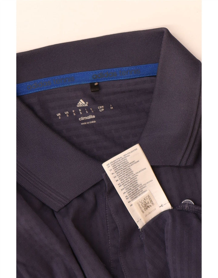 Męska koszulka polo Adidas Climalite, mała, granatowa, z poliestru