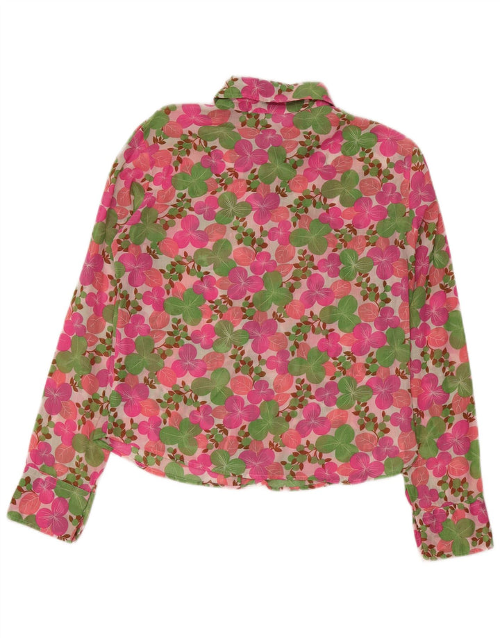 Koszula damska Benetton UK 14 Średnioróżowy w kwiaty