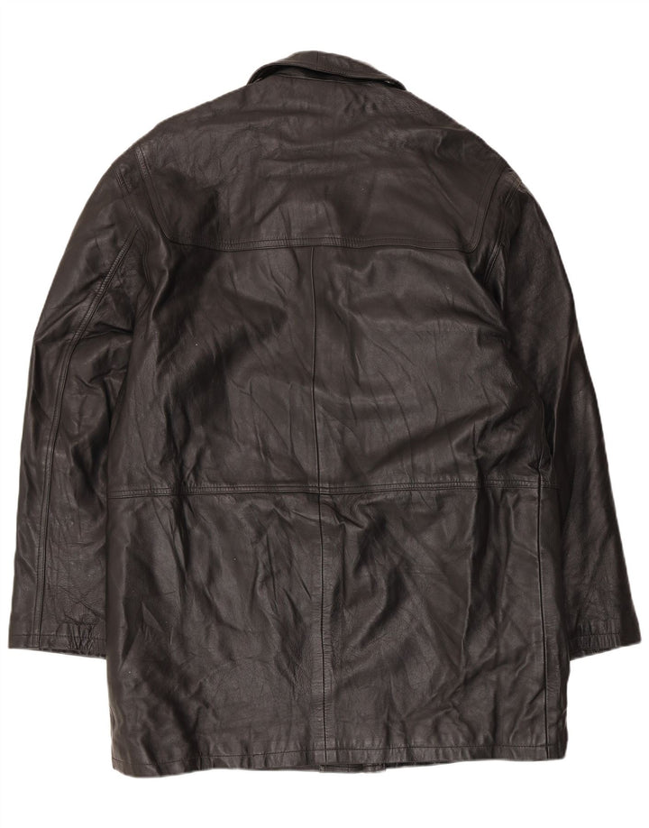 Conbipel Męski płaszcz skórzany IT 52, duży, czarny, skórzany