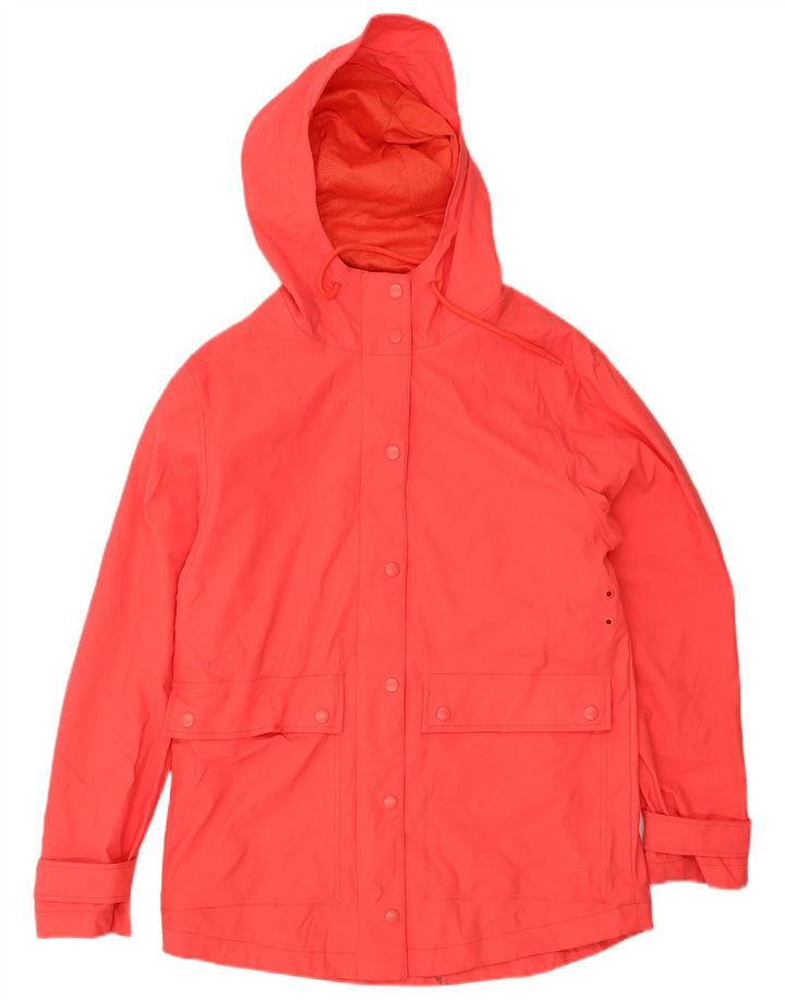 Marks & Spencer Damska kurtka przeciwdeszczowa z kapturem, oversize, UK 8, mała pomarańczowa