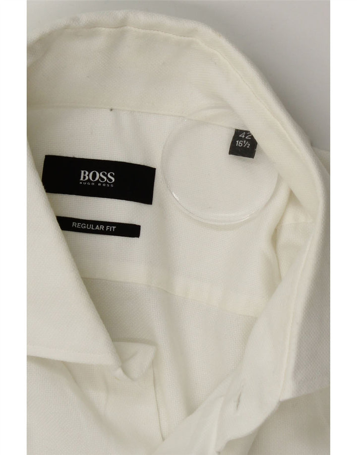 Koszula męska Hugo Boss o regularnym kroju, rozmiar 42 16 1/2, duża, biała bawełna