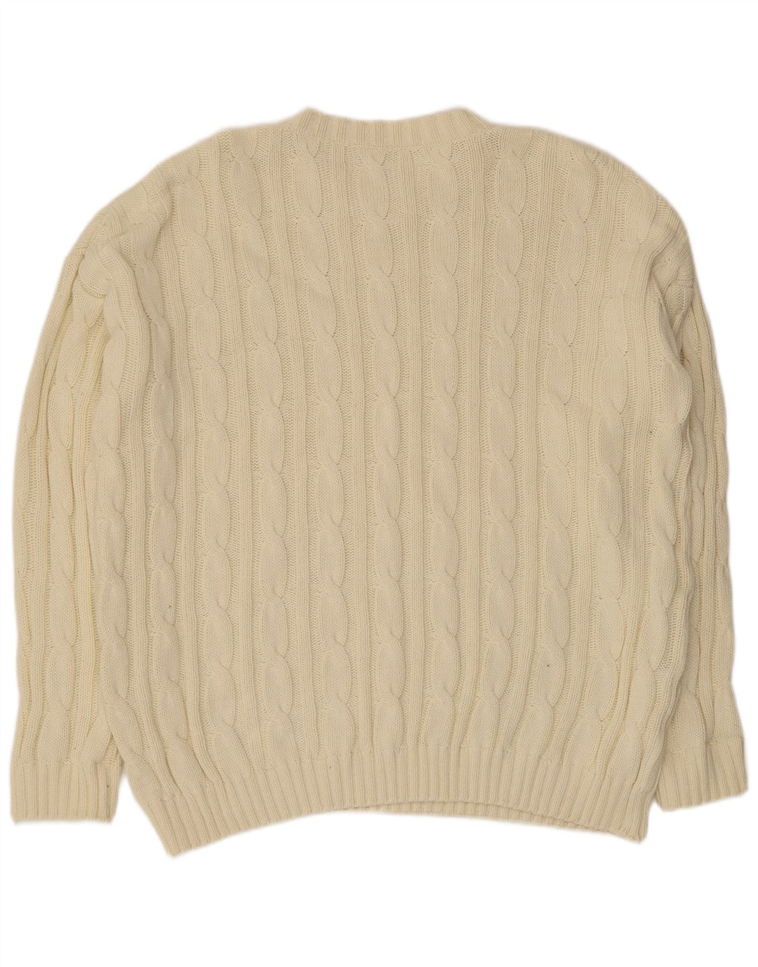 Vintage męski sweter z okrągłym dekoltem 2XL w kolorze beżowym
