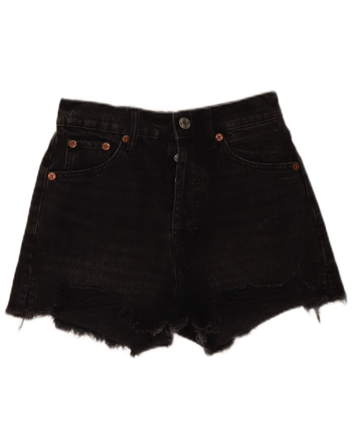 Damskie spodenki jeansowe Zara EU 34 2XS W24 Czarne