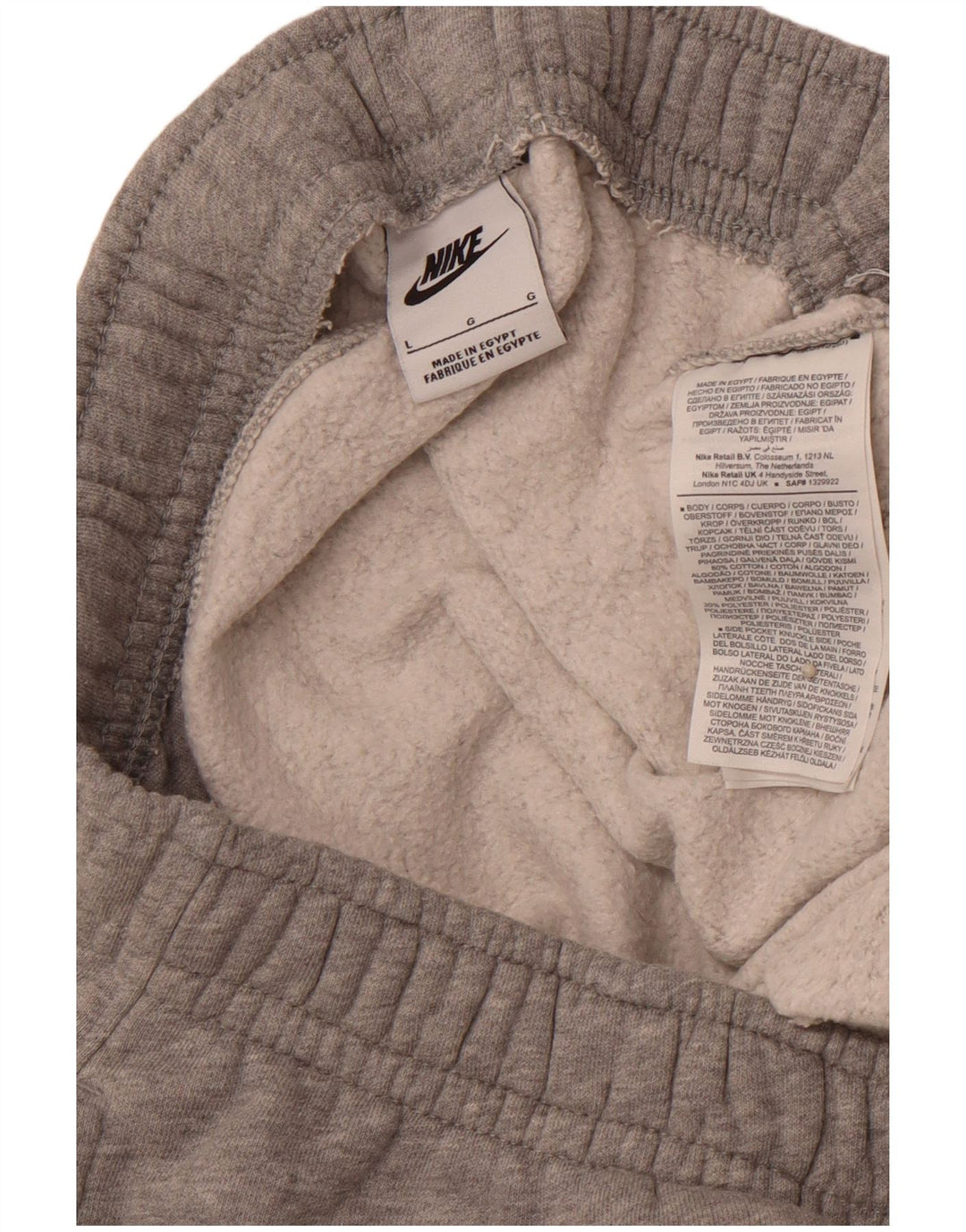 Męskie spodnie dresowe NIKE, duże, szare, bawełniane