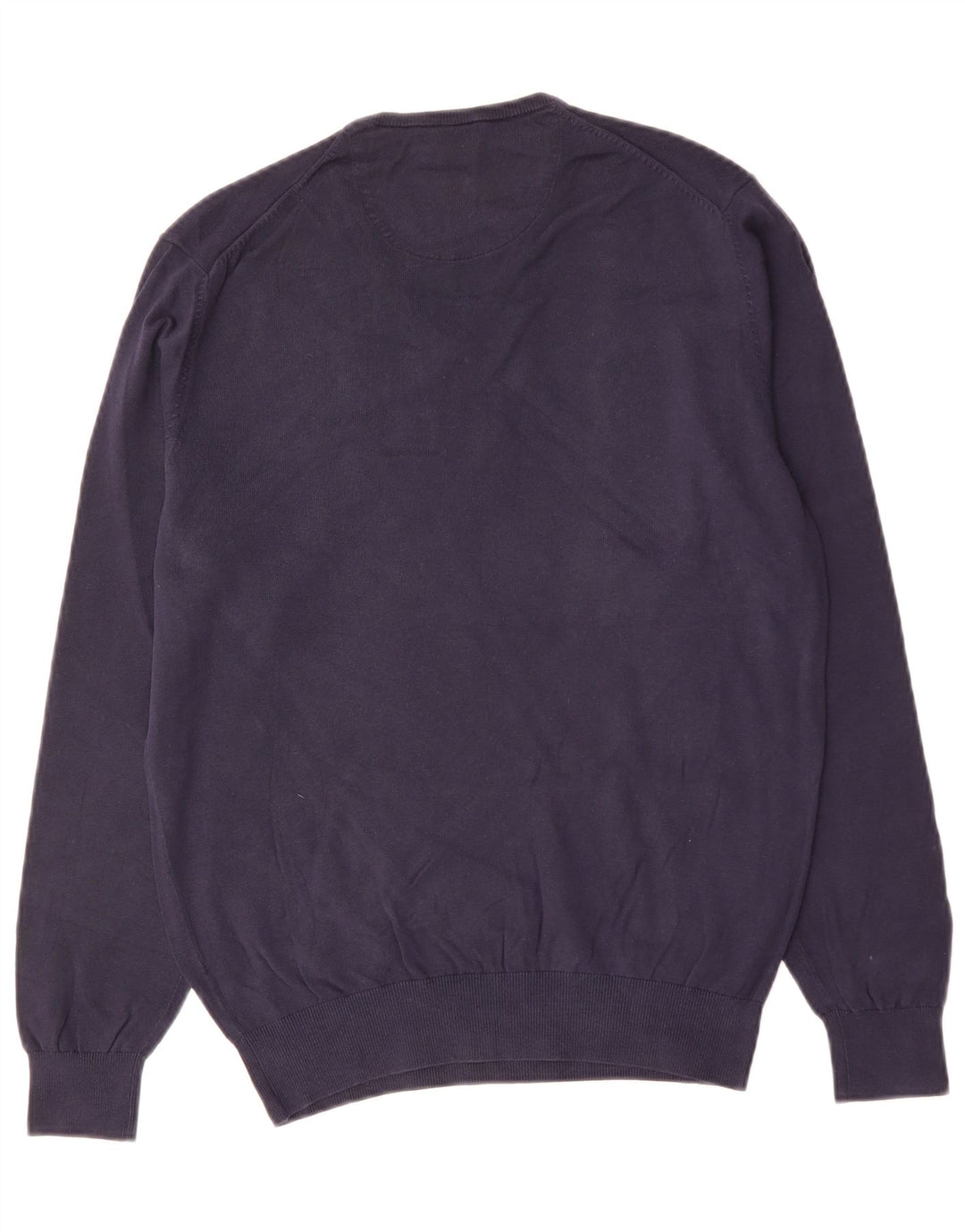 MASSIMO DUTTI Męski sweter z dekoltem w kształcie litery V, średni granatowy