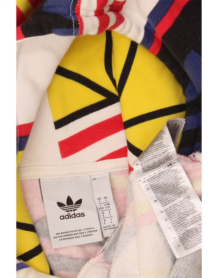 Męska bluza z kapturem Adidas z grafiką, duża, wielobarwna, bawełniana z blokami kolorów
