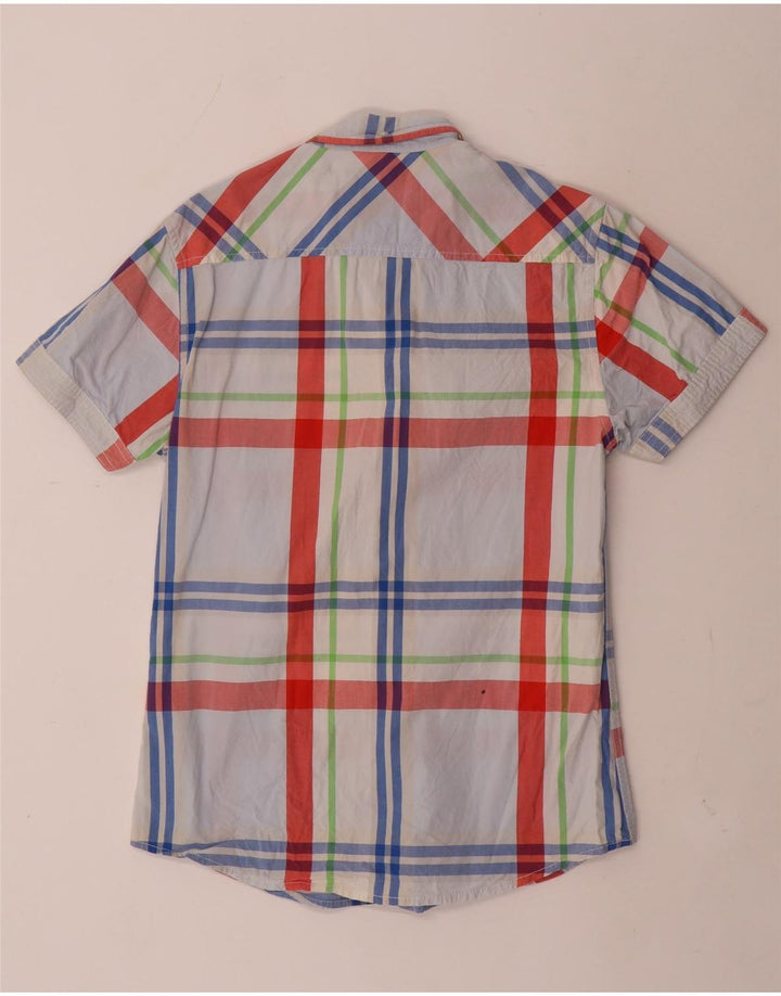 Męska koszula z krótkim rękawem Jack & Jones w średnią niebieską kratkę
