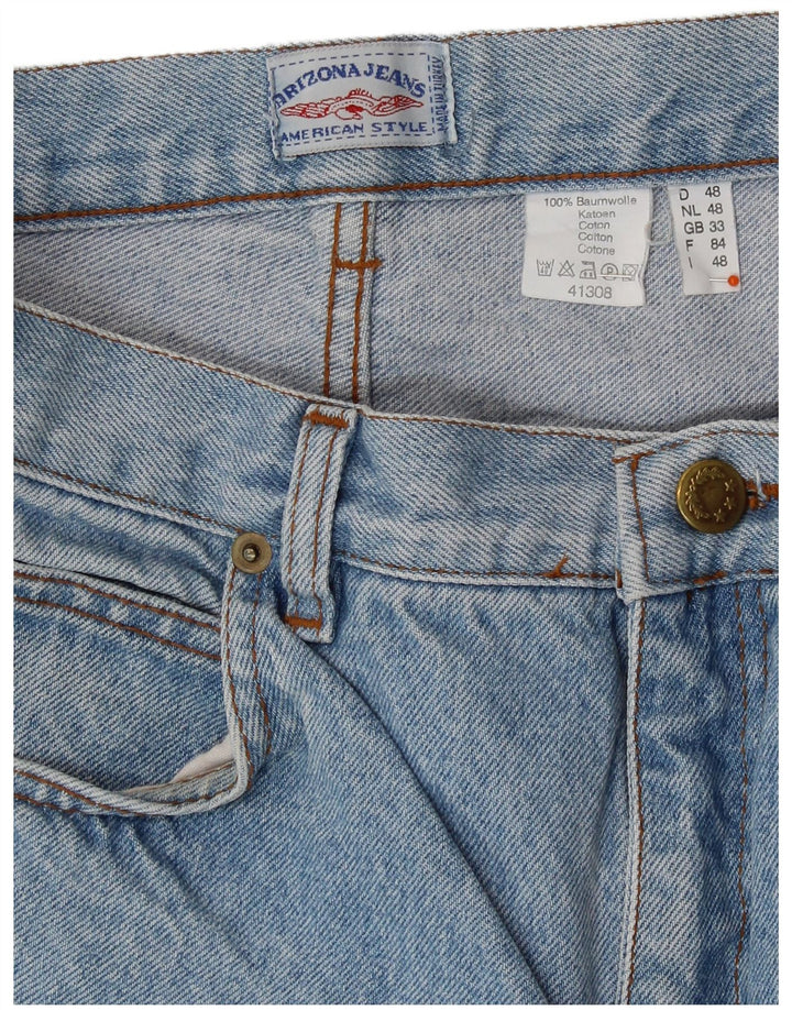 Damskie spodenki jeansowe z wysokim stanem ARIZONA W33, duże, niebieskie, bawełniane