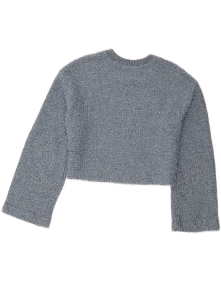 Damski sweter Zara z okrągłym dekoltem, UK 14, średni niebieski poliester