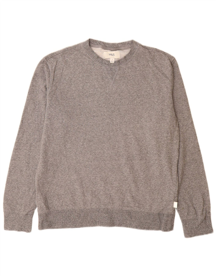 Męski sweter Marks & Spencer, średnioszary, bawełniany