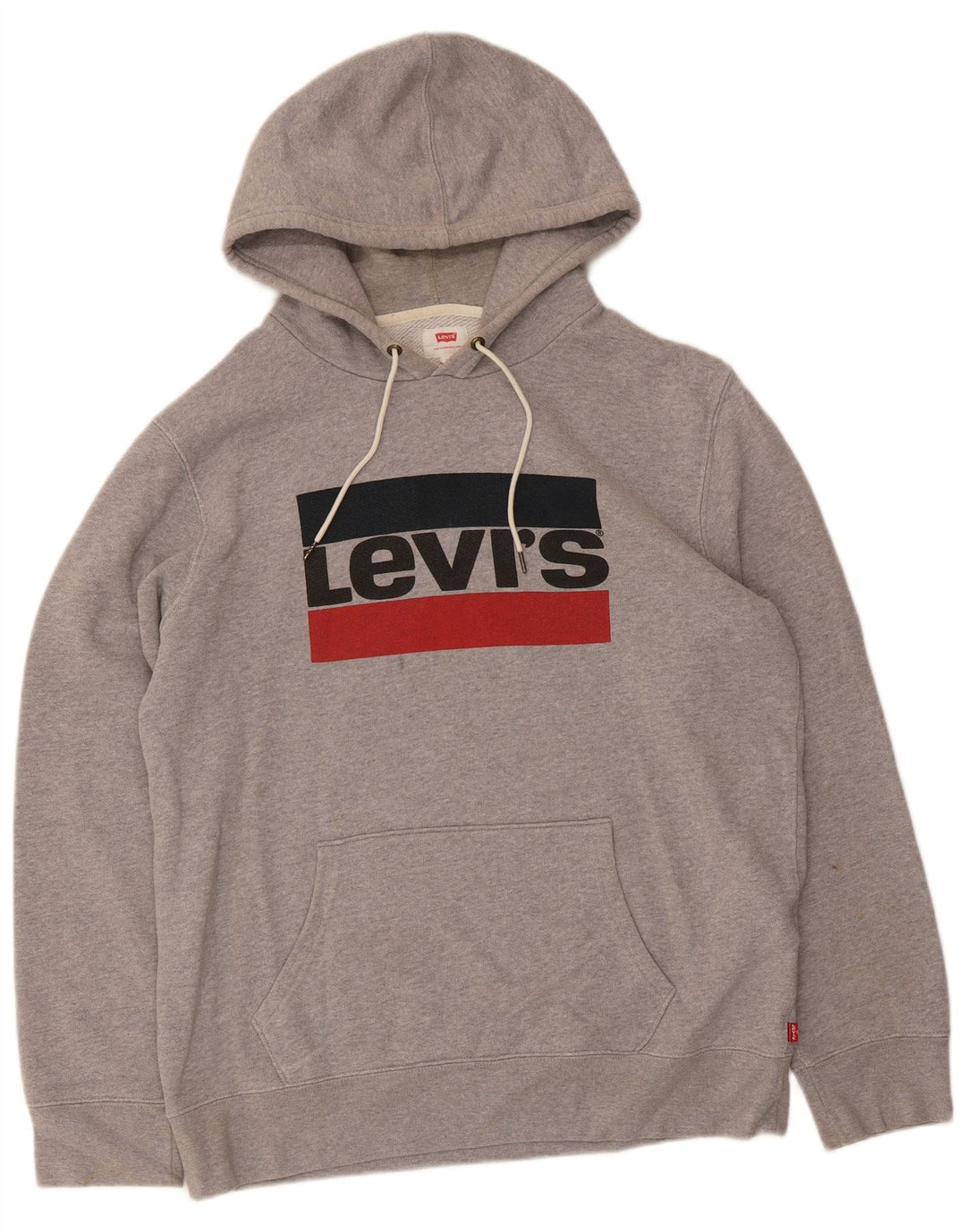 Męski sweter z kapturem z grafiką Levi's, duży, szary, bawełniany