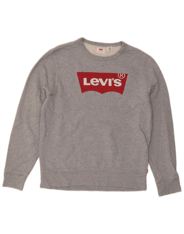Męska bluza z grafiką Levi's, mała, szara, bawełniana