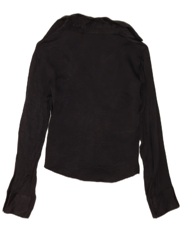 Damska bluzka koszulowa Zara UK 10 Small, czarna wiskoza