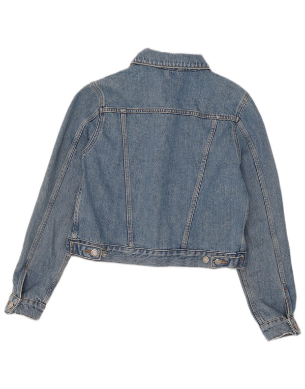 Damska kurtka jeansowa Topshop Crop UK 10, mała, niebieska, bawełniana