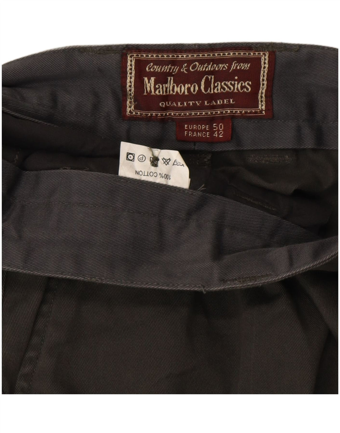 MARLBORO CLASSICS Męskie spodnie Chino z wiązaniem EU 50 Large W34 L34 Khaki