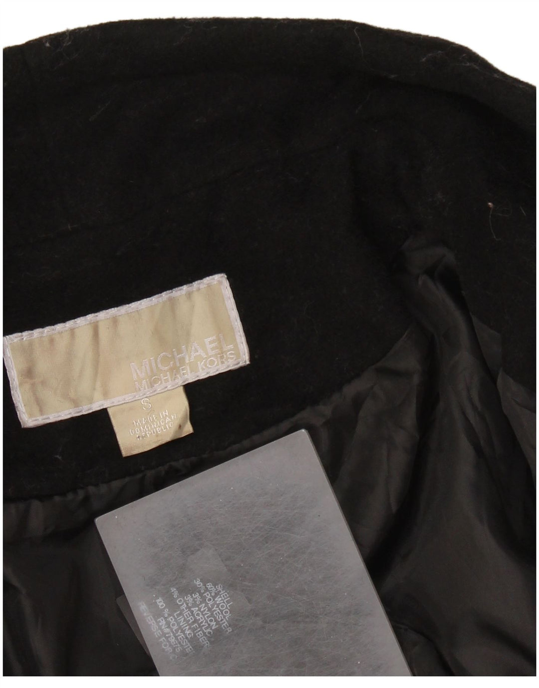 MICHAEL KORS Damski płaszcz oversize UK 10 Small, czarna wełna