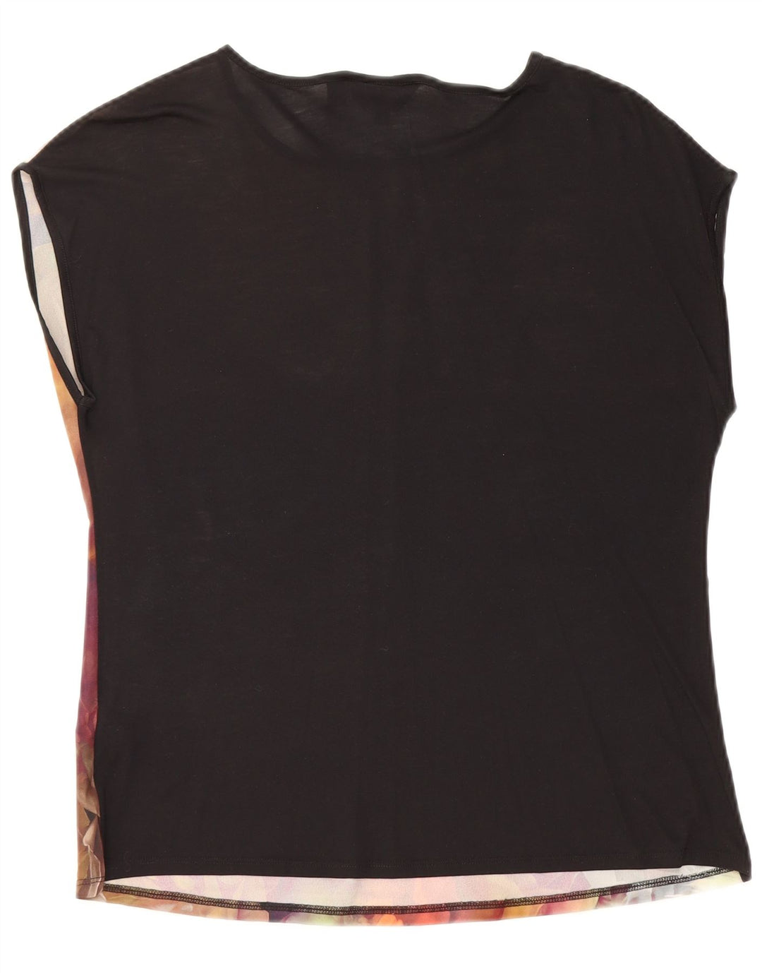 Damska bluzka oversize bez rękawów TED BAKER, rozmiar 2, mała, czarna w kwiaty