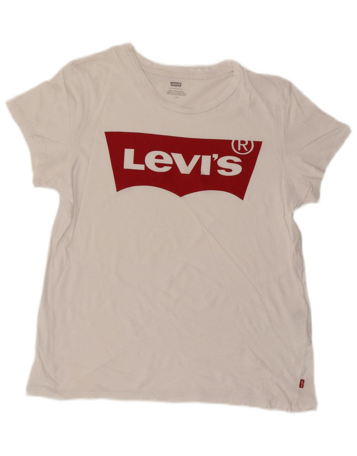 Damska koszulka z grafiką LEVI'S Top UK 16, duża, biała