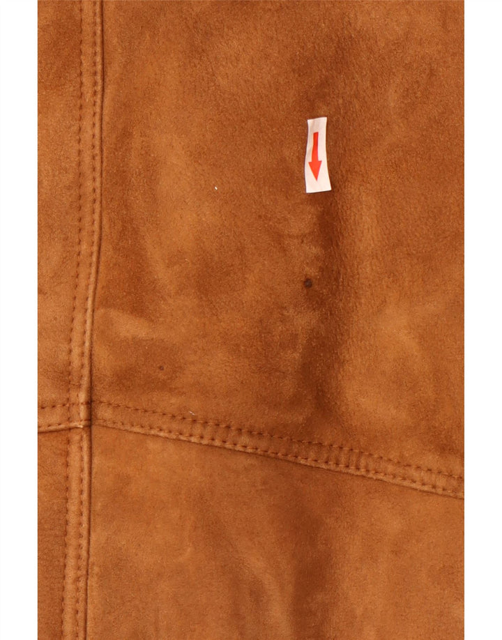 Vintage męska kurtka Shearling UK 40, duża brązowa